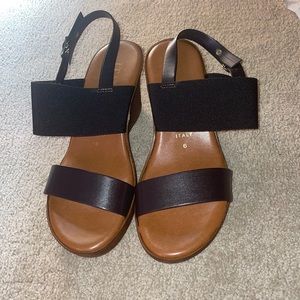 Italian shoemaker black sandals